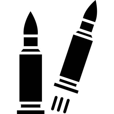 Mermi tabancası ikonu. Web için kurşun vektör simgelerinin basit çizimi