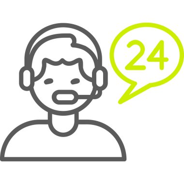 Konuşma baloncuğu simgesi olan adam, vektör illüstrasyonu