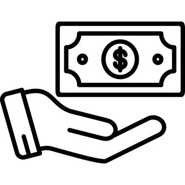 Dolar çizgisi biçim vektör tasarımlı el ele tutuşan dolar sikkesi