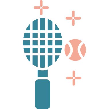 Tenis ve top ikonunun vektör illüstrasyonu