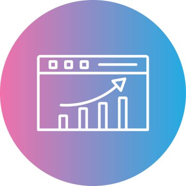 Çizelge simgesinin düz biçimdeki vektör illüstrasyonu.