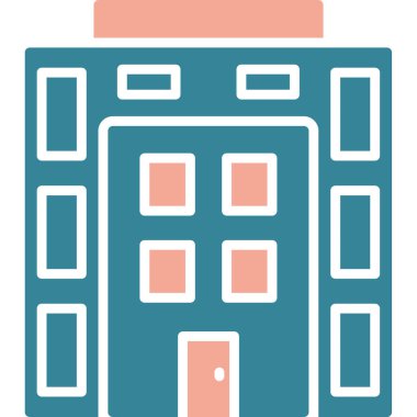 Bina. Web simgesi basit illüstrasyon