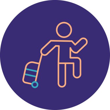 Sırt çantalı adam. vektör illüstrasyonu