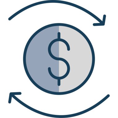 Dolar. Web simgesi basit illüstrasyon