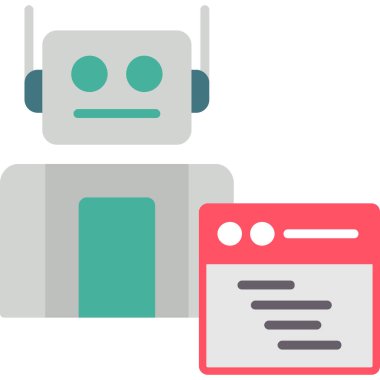 robot. Web simgesi basit illüstrasyon