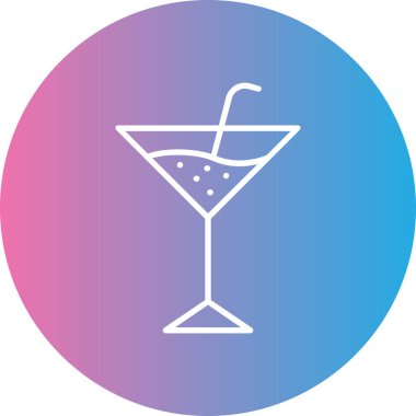 Kokteyl ikonu vektör illüstrasyonu