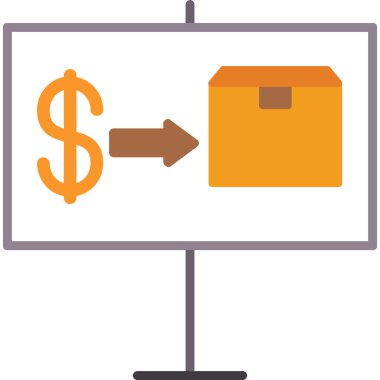 iş ve finans düz simgesi, basit vektör illüstrasyonu