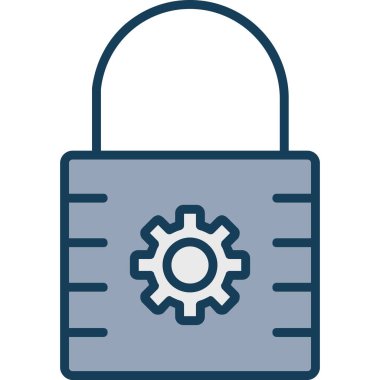 vektör düz renk simgesini kilitle