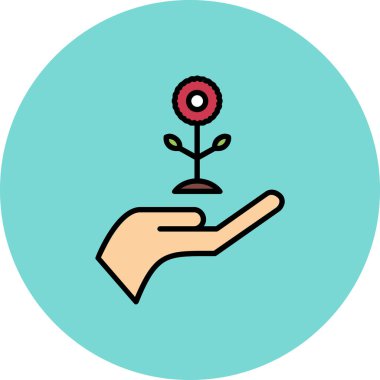 Çiçek. Web simgesi basit illüstrasyon