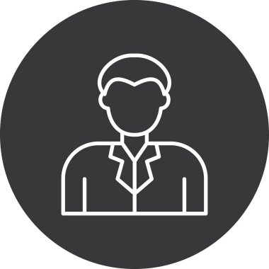 İş adamı vektörü ince çizgi simgesi