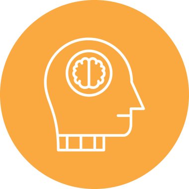 Beyin. Web simgesi basit illüstrasyon