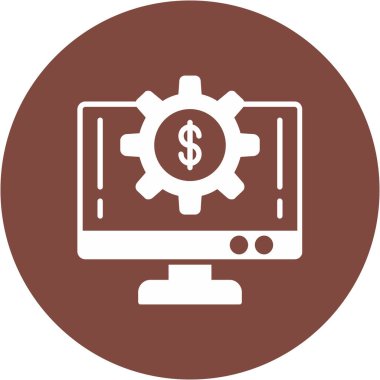 Bilgisayar monitörü. Web simgesi basit tasarım