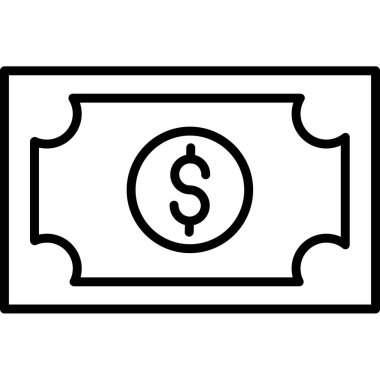 para vektörü ince çizgi simgesi