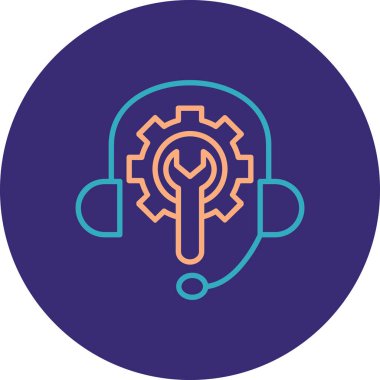 Beyni olan dişli vektör simgesi