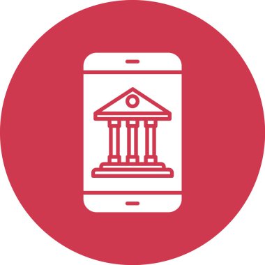 Banka binası simgesi, vektör illüstrasyonu