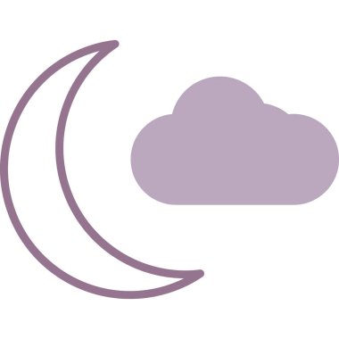 Gece Ay ikonu. vektör illüstrasyonu