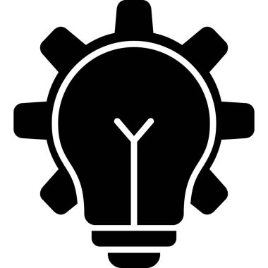 düz biçimli dişli fikir ışığı simgesi