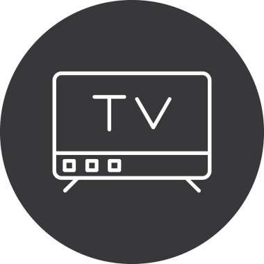 TV vektörü düz modern çember simgesi