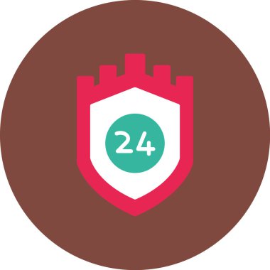 Kalkan düz simgesi, vektör, illüstrasyon