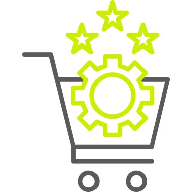 Alışveriş arabası ikon vektör illüstrasyonu