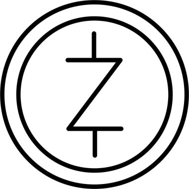 para birimi zzcoin simgesi katı biçimde