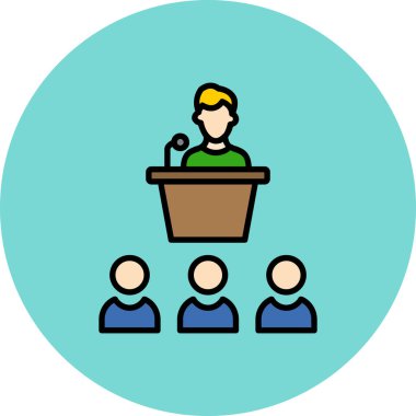 Konuşmacı. Web simgesi vektör illüstrasyonu