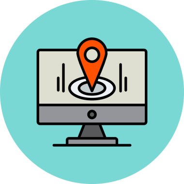 harita konumu düz vektör dekoru