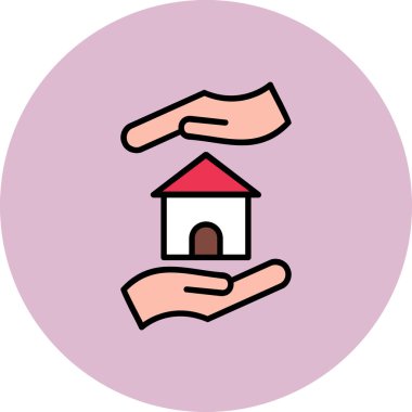 Ev izole edilmiş vektör çizimi ile el