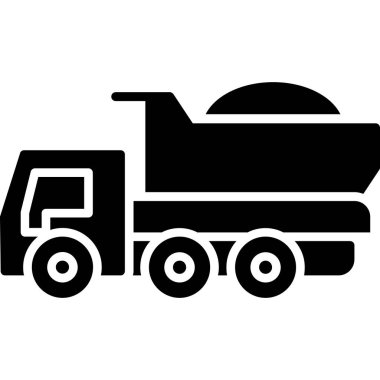 Çöp kamyonu ikonu. Beyaz arkaplanda izole edilmiş web tasarımı için basit çöp kamyonu vektör simgesi çizimi