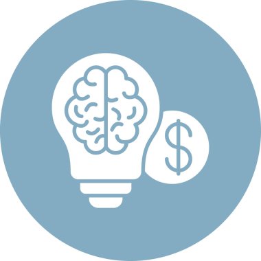 Beyin fikri ampul simgesi ana hatlarıyla doldurulmuş