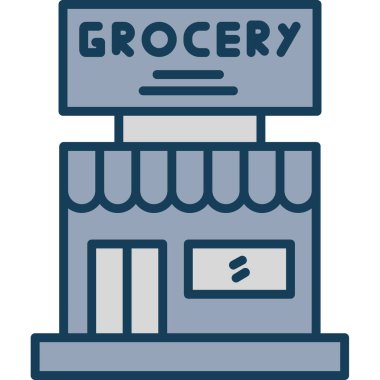 bakkal simgesi vektör çizimi satır biçimi