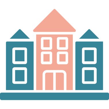 Bina. Web simgesi basit illüstrasyon