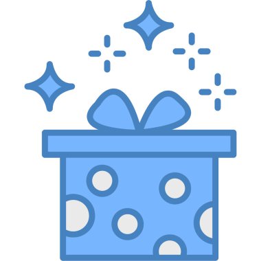 Noel hediyesi kutusu simgesi doldurulmuş taslak biçiminde