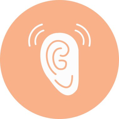 Kulak. Web simgesi basit illüstrasyon