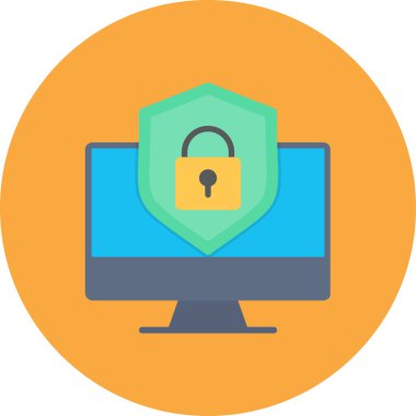 İnternet güvenlik kilidi simgesi düz biçimli