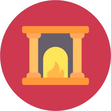 şömine vektör simgesi, modern biçim