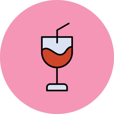 Kokteyl içecek ikonu vektör illüstrasyonu