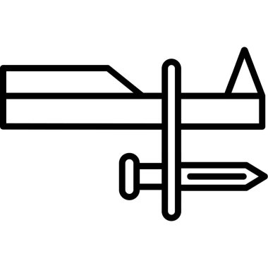 Askeri bıçak simgesi, basit tarzı