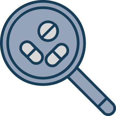 Doldurulmuş dış hat biçiminde büyütme cam simgesi