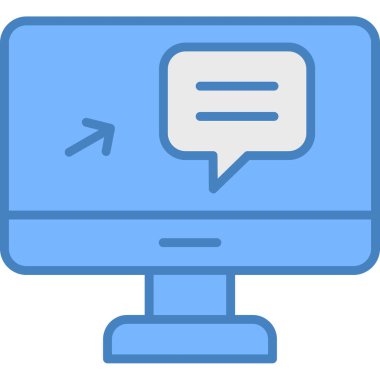 Doldurulmuş ana hatlar biçiminde sohbet ileti simgesi