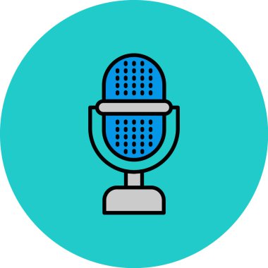 Moda Biçimli Mikrofon Simgesi İzole Arkaplan