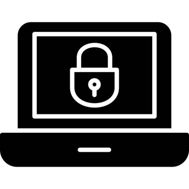 dizüstü bilgisayar güvenlik simgesini ana hat biçiminde kilitle