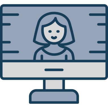 avatar kadın kişisi simgesi - taslak biçimi