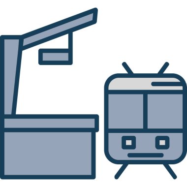 tren. Web simgesi basit illüstrasyon