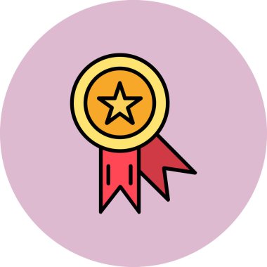 rozet vektörü düz renk simgesi