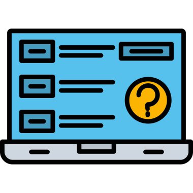 İnternet web simgesi renk ana hatları vektörü