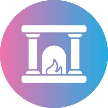 Şömine simgesinin vektör illüstrasyonu