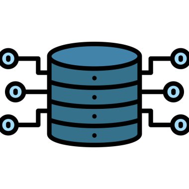 Veritabanı sunucu vektör simgesi