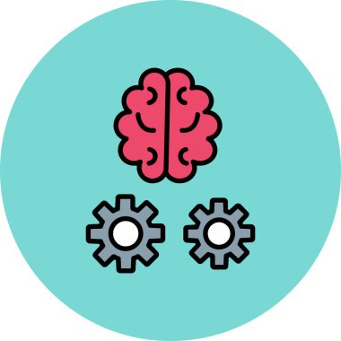 Beyin. Web simgesi basit illüstrasyon