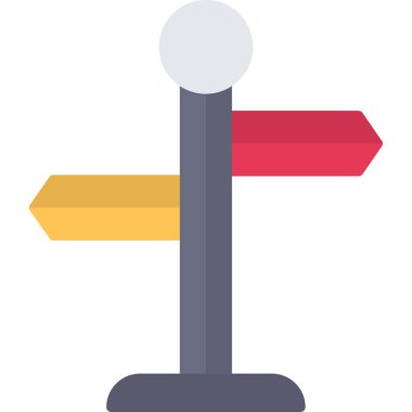 Düz biçimli ok yönü konumu simgesi